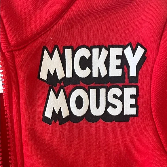 Disney 2T Red Mickey Mouse Pullover with Black and Red Joggers - Picture 3 of 11
